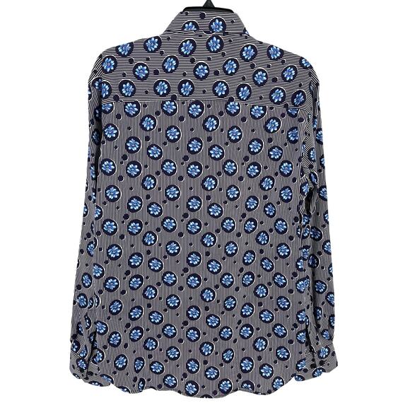 Luchiano Visconti Floral Stripe Print Button Front Dress Shirt Mens Size Medium - Picture 3 of 7